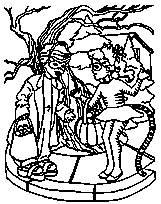 coloriage garcon et fillette faisant la cueillette de bonbons